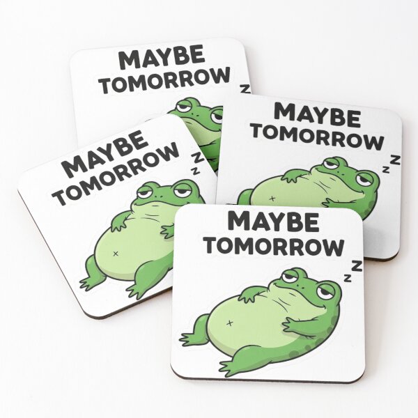 Item preview, Maybe Tomorrow Sleeping Frog Sticker designed and sold by Mojbin.