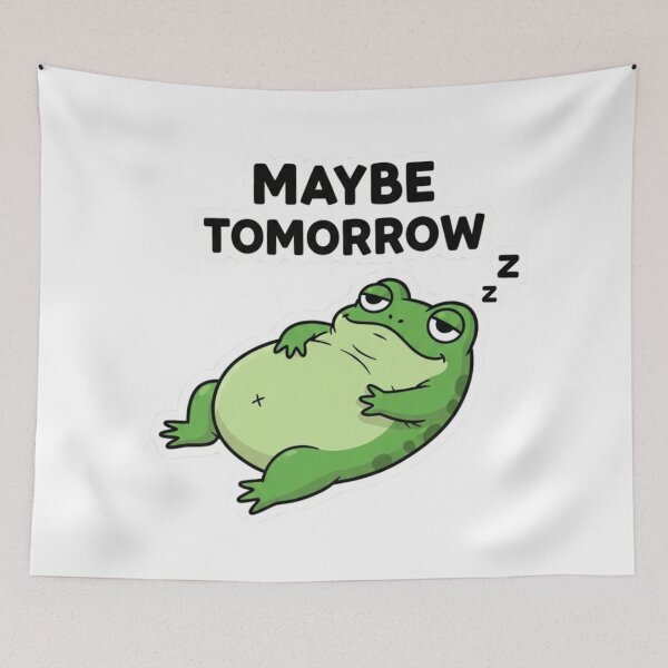 Item preview, Maybe Tomorrow Sleeping Frog Sticker designed and sold by Mojbin.