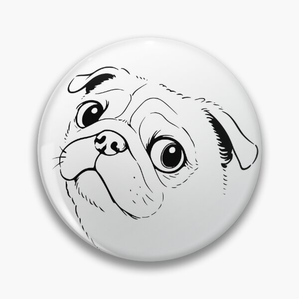 Item preview, Minimalist Black and White Pug Dog Line Art designed and sold by Imaginationbeyond.