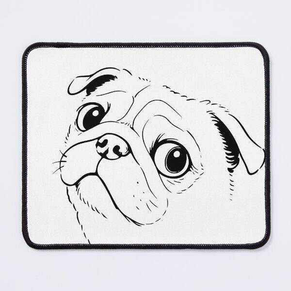 Item preview, Minimalist Black and White Pug Dog Line Art designed and sold by Imaginationbeyond.