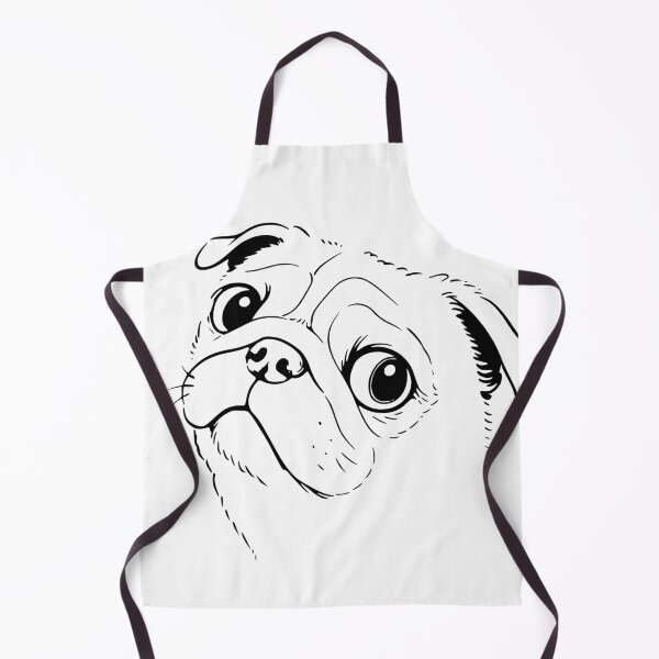 Item preview, Minimalist Black and White Pug Dog Line Art designed and sold by Imaginationbeyond.