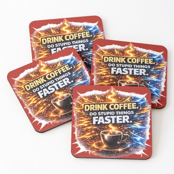 Item preview, Drink COFFEE Do Stupid Things FASTER designed and sold by Nika Art Studio.