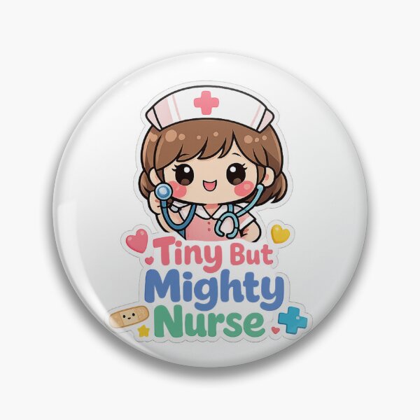 Item preview, Tiny But Mighty Nurse – Kawaii Pastel Sticker designed and sold by mbmstores.