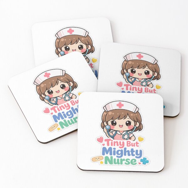 Item preview, Tiny But Mighty Nurse – Kawaii Pastel Sticker designed and sold by mbmstores.