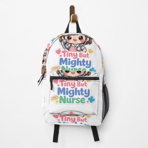 Item preview, Tiny But Mighty Nurse – Kawaii Pastel Sticker designed and sold by mbmstores.