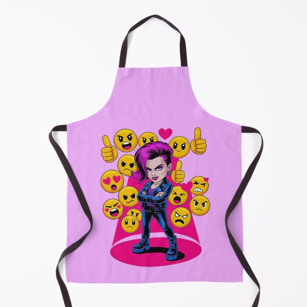 Item preview, Fierce Pink Hair Punk Girl Emoji Chaos Portrait designed and sold by Amanda's Factory.