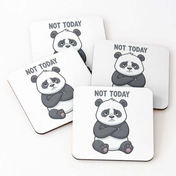 Item preview, Not Today Panda – Tired Mood Funny Meme Sticker designed and sold by Mojbin.