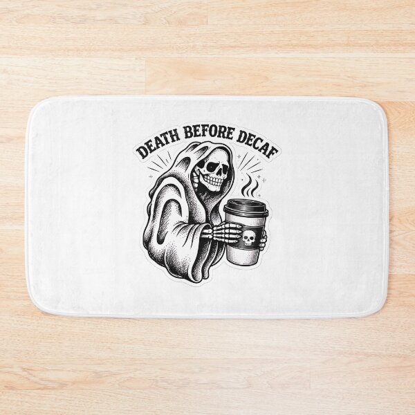 Item preview, Death Before Decaf – Dark Coffee Reaper sticker designed and sold by Jaideep Walia.