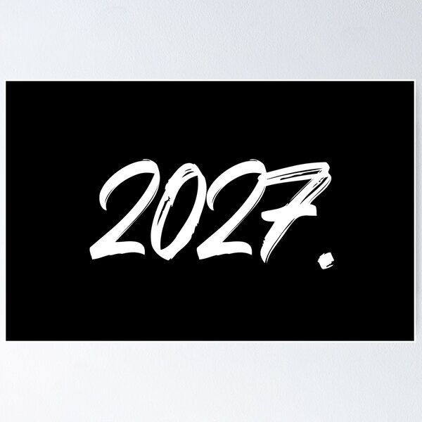 Item preview, Year Of 2027 White Paint Ink Brush Typography designed and sold by CamilasPrints.