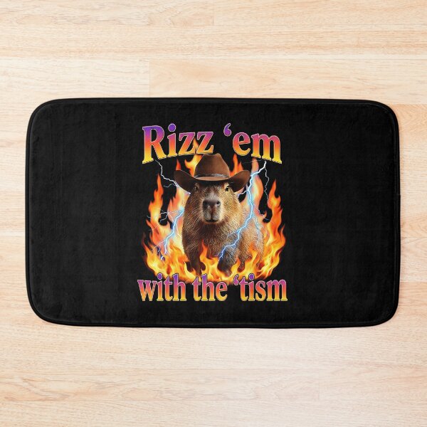 Item preview, Rizz Em With The Tism Capybara Funny Meme Design designed and sold by tadmercado.