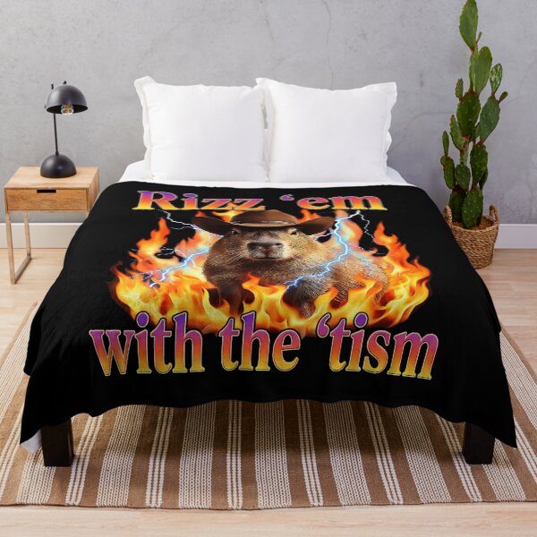 Item preview, Rizz Em With The Tism Capybara Funny Meme Design designed and sold by tadmercado.