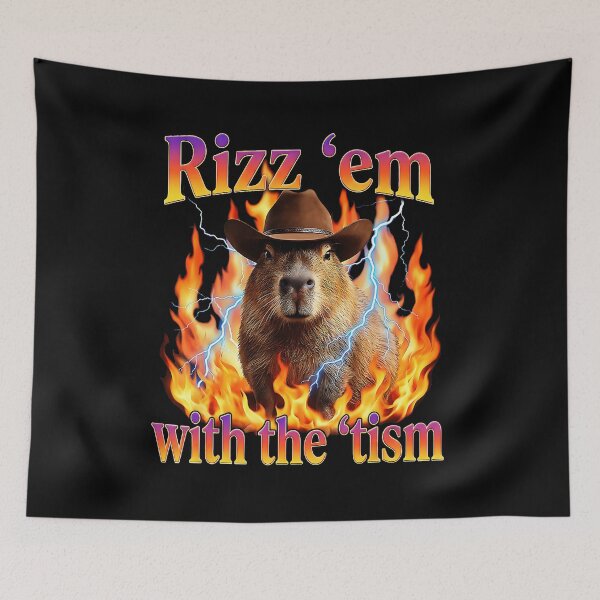 Item preview, Rizz Em With The Tism Capybara Funny Meme Design designed and sold by tadmercado.