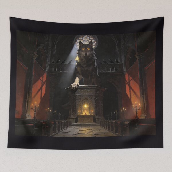 Item preview, Wolf Preaches From Dark Sacred Cathedral Pulpit designed and sold by GeoWhimsy Studio.