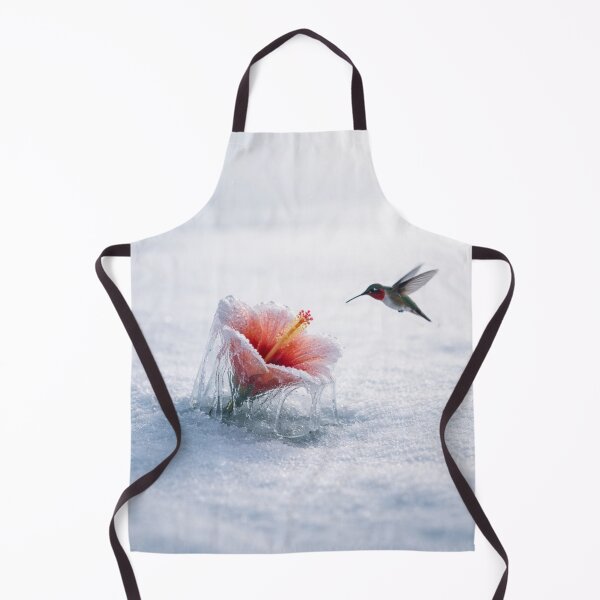 Item preview, Hummingbird and Frozen Hibiscus – Ice Flower Minimalist Fine Art | Climate Paradox Nature Wall Art designed and sold by frankseebald.