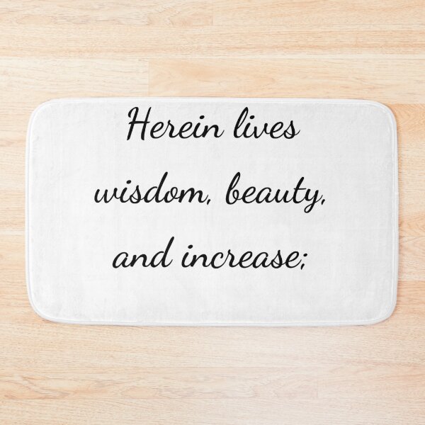 Item preview, "Herein lives wisdom, beauty, and increase;" - handwriting black designed and sold by ariksworld.