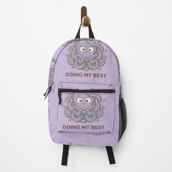 Item preview, Doing My Best Octopus – Cute Lavender Anxiety Meme Sticker & Pastel Mental Health Shirt designed and sold by ZyxDes.