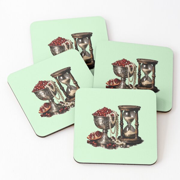 Item preview, Vanitas Still Life: Pomegranate, Pearls, and Hourglass Memento Mori designed and sold by Studio77-Gothic.