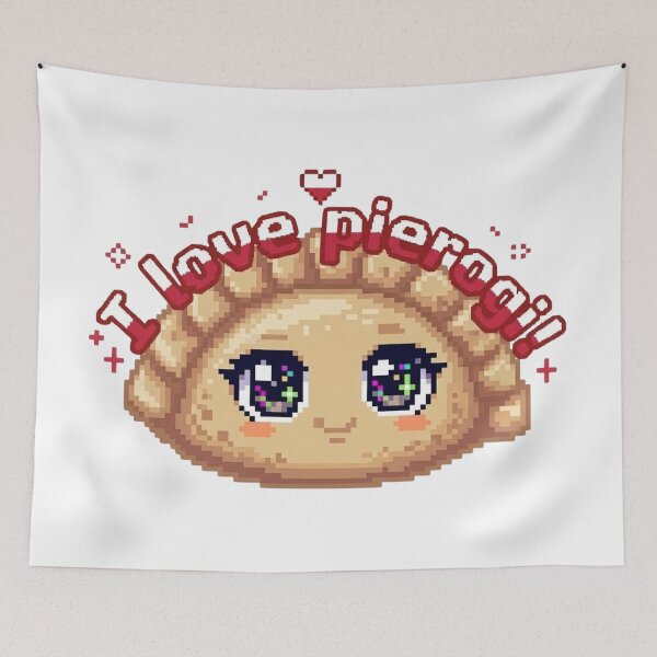 Item preview, I Love Pierogi ! - Cute Kawaii Pixel Polish dumplings designed and sold by RDproject.