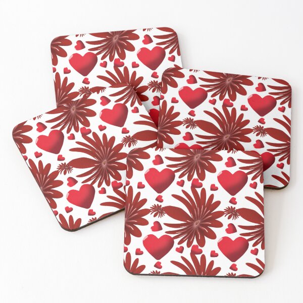 Item preview, Red Floral Heart Pattern Aesthetic Romantic Flowers Seamless Design designed and sold by HopeAndHustle.