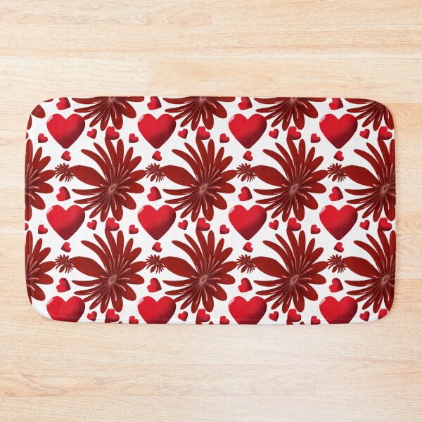 Item preview, Red Floral Heart Pattern Aesthetic Romantic Flowers Seamless Design designed and sold by HopeAndHustle.