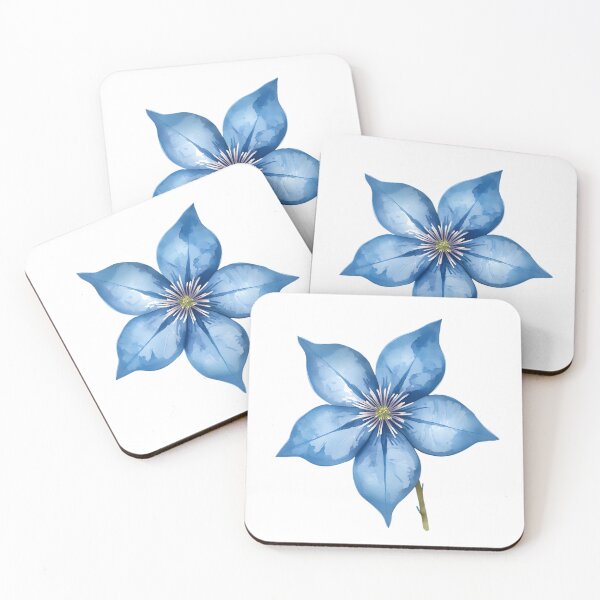 Item preview, Blue Clematis flower Watercolors designed and sold by uunaa.