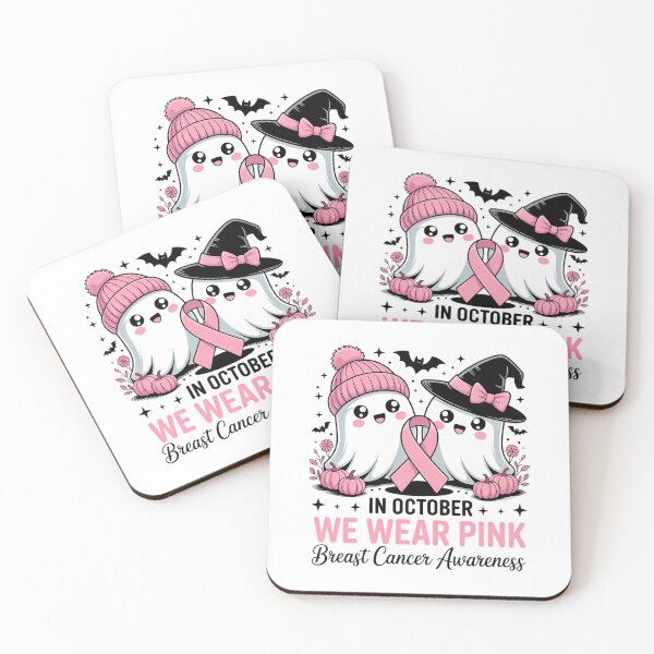 Item preview, In October We Wear Pink Ghost Witch Breast Cancer Awareness designed and sold by IdunayaStore.
