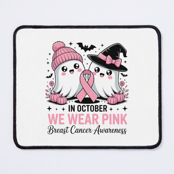 Item preview, In October We Wear Pink Ghost Witch Breast Cancer Awareness designed and sold by IdunayaStore.