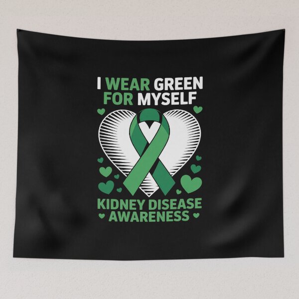 Item preview, Heart I Wear Green For Myself Kidney Disease Awareness designed and sold by IdunayaStore.