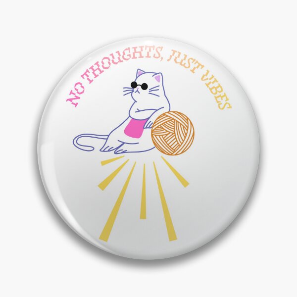 Item preview, No Thoughts Just Vibes Cat - Funny Chill Aesthetic Cat Meme designed and sold by khaoulaassila.