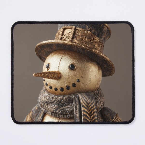 Item preview, Golden Snowman Winter Design – Luxury Christmas Snowman Illustration designed and sold by WordPlayStudio.