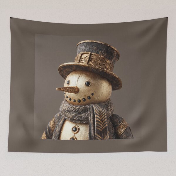 Item preview, Golden Snowman Winter Design – Luxury Christmas Snowman Illustration designed and sold by WordPlayStudio.
