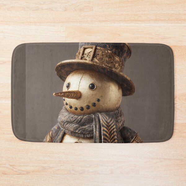 Item preview, Golden Snowman Winter Design – Luxury Christmas Snowman Illustration designed and sold by WordPlayStudio.
