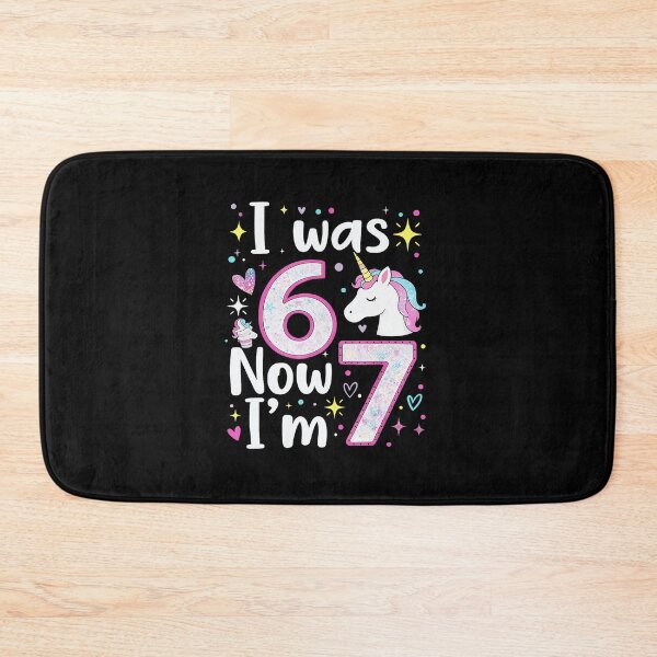 Item preview, I Was 6 Now I’m 7 Unicorn Birthday Cute  designed and sold by gladysenglish.