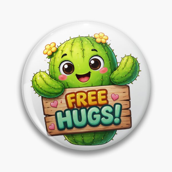 Item preview, Funny cartoon cactus hugging sign designed and sold by PriyankaSonara.