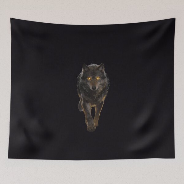 Item preview, Wolf Walks Alone Through Dark Sacred City designed and sold by GeoWhimsy Studio.