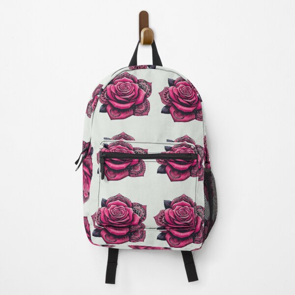 Item preview, Drawing of a zentangle pink rose designed and sold by NivyasArtistry.