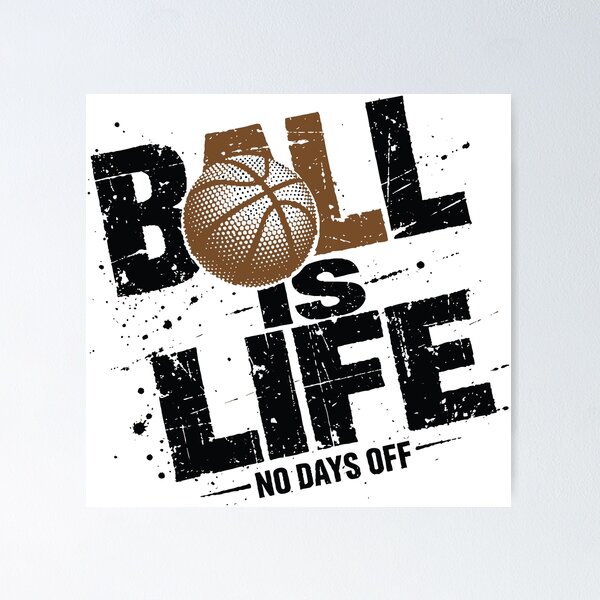 Item preview, Ball Is Life Basketball Grunge Distressed Typography Halftone Dots Sports Design designed and sold by Dejbar.