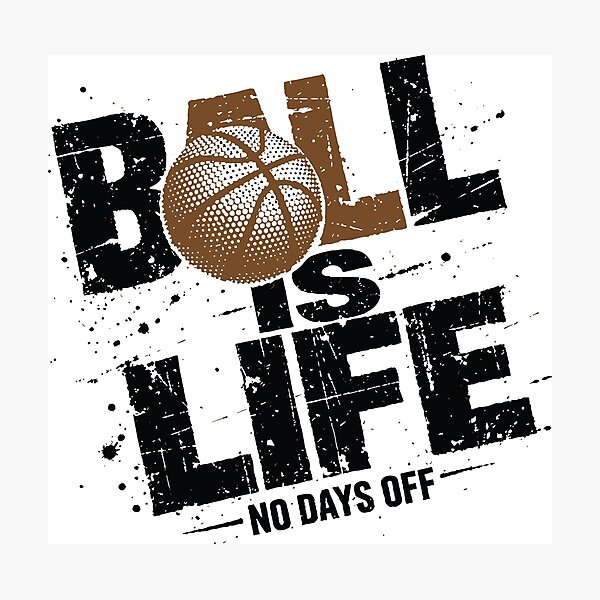 Item preview, Ball Is Life Basketball Grunge Distressed Typography Halftone Dots Sports Design designed and sold by Dejbar.