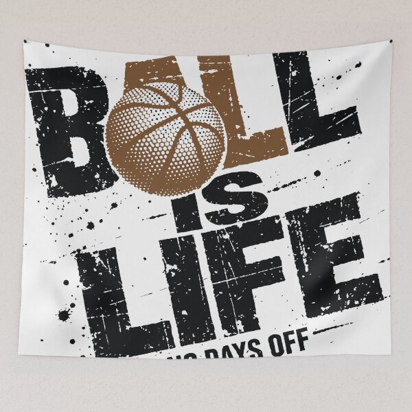 Item preview, Ball Is Life Basketball Grunge Distressed Typography Halftone Dots Sports Design designed and sold by Dejbar.