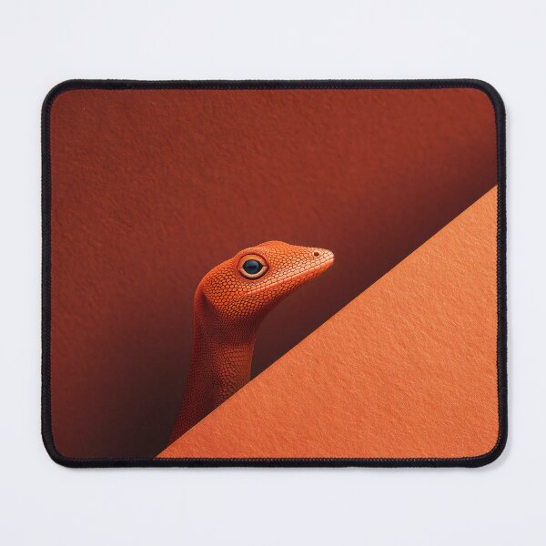 Item preview, Minimalist Orange Gecko Peeking from Red Corner designed and sold by LuminousFoundry.