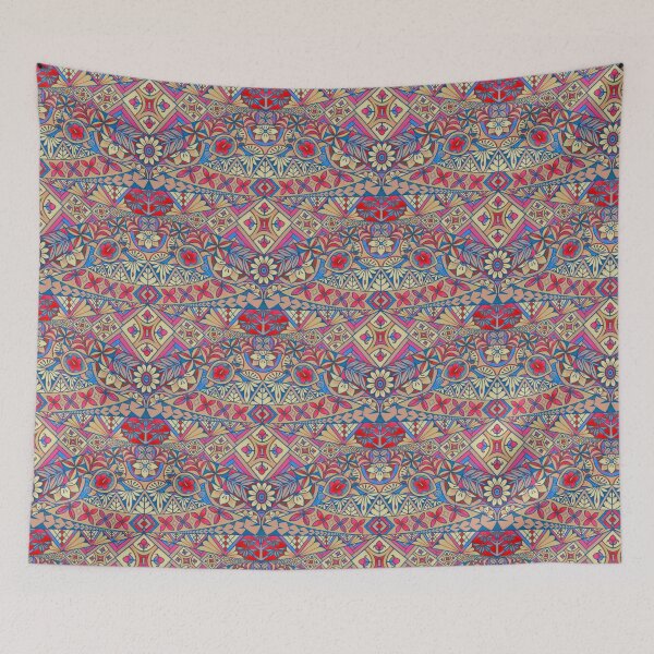 Item preview, Pasifika Turtles Kaleidoscope scarlet & blue tattoo designed and sold by AprilAppleArt.