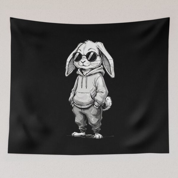 Item preview, Cool Bunny in Sunglasses and Hoodie Sketch designed and sold by Dmo3HarkoArt.