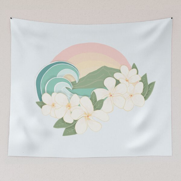 Item preview, Pastel Ocean Plumeria Wave designed and sold by JulesGoyco.