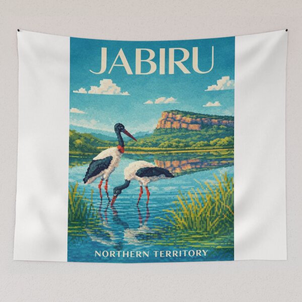 Item preview, Jabiru Northern Territory Kakadu Pixel Wetlands Arnhem Land designed and sold by Places On Earth.