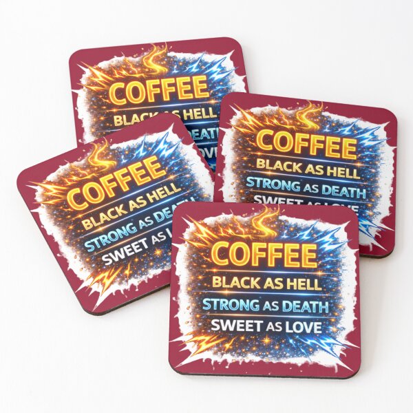 Item preview, COFFEE Black as Hell Strong as Death Sweet as Love designed and sold by Nika Art Studio.