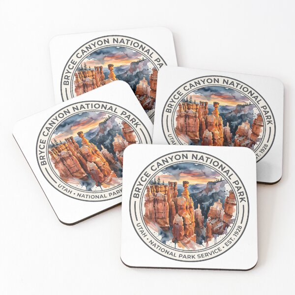 Item preview, Bryce Canyon National Park Retro Badge | Utah Landscape Watercolor Design | Vintage Travel Nature Travel designed and sold by SpiritAdventure.