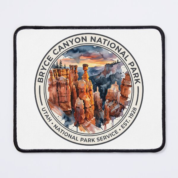 Item preview, Bryce Canyon National Park Retro Badge | Utah Landscape Watercolor Design | Vintage Travel Nature Travel designed and sold by SpiritAdventure.