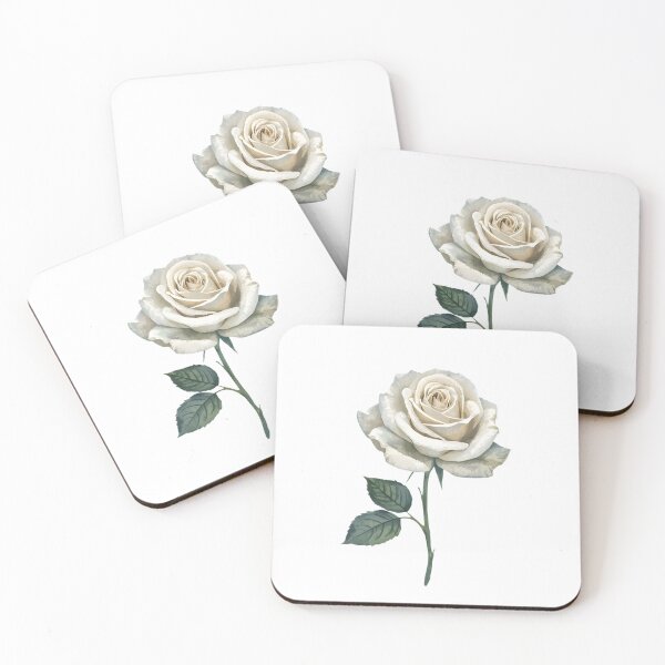 Item preview, White rose watercolor designed and sold by uunaa.