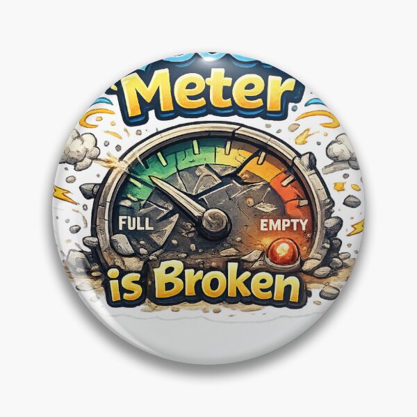 Item preview, My Social Meter Is Broken Sticker – Funny Introvert Social Battery Meme designed and sold by LowMood Studio.