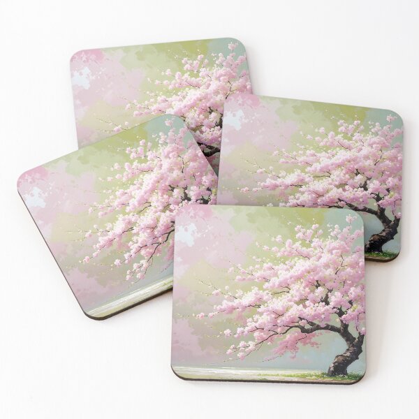 Item preview, Serene Cherry Blossom Tree - Pastel Watercolor Dream Landscape designed and sold by Art-Inspir-AI.
